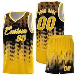 Yellow Gradient Dots Pattern Basketball Jersey