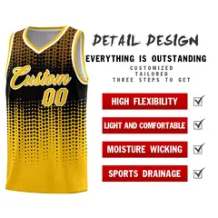 Yellow Gradient Dots Pattern Basketball Jersey 2