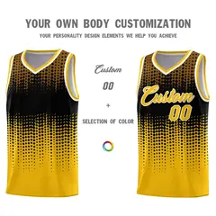 Yellow Gradient Dots Pattern Basketball Jersey 3