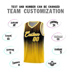 Yellow Gradient Dots Pattern Basketball Jersey 4