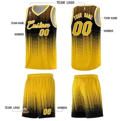 Yellow Gradient Dots Pattern Basketball Jersey 5