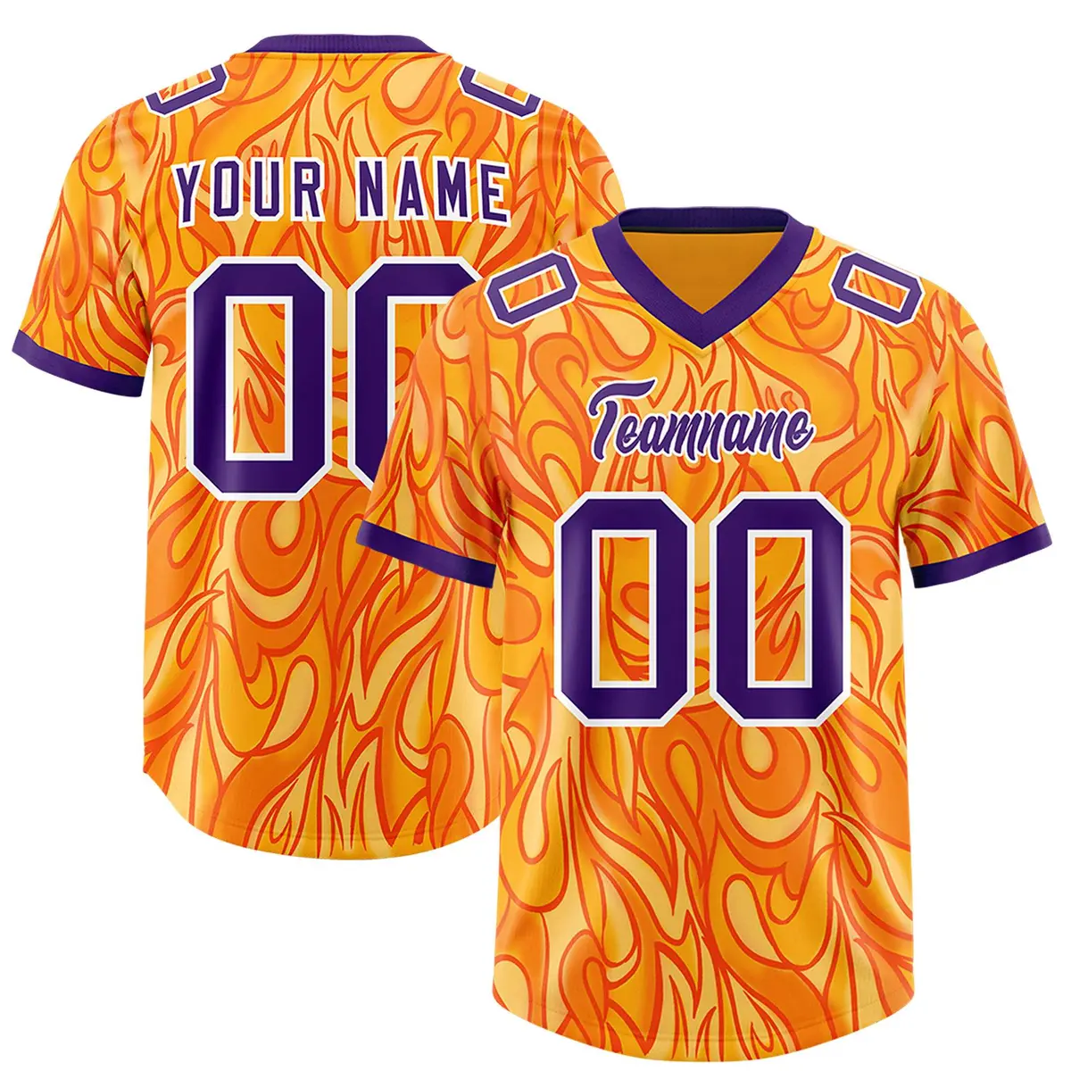 Yellow Graffiti Pattern Authentic Football Jersey