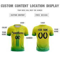 Yellow Green Athletic Sport Soccer Jersey 2
