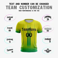Yellow Green Athletic Sport Soccer Jersey 3
