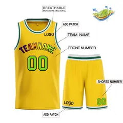 Yellow Green-Black Bull Classic Sets Basketball Jersey 3