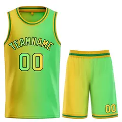 Yellow Green Black Bull Gradient Fashion Basketball Jersey