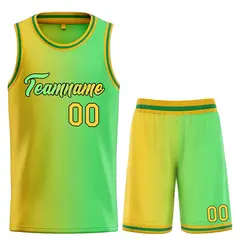 Yellow Green-Black Gradient Heal Basketball Jersey