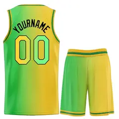 Yellow Green-Black Gradient Heal Basketball Jersey 2