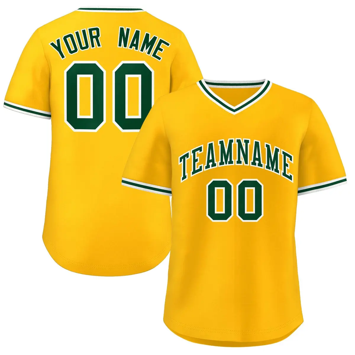 Yellow Green Classic Authentic Pullover Baseball Jersey