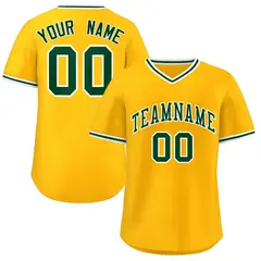 Yellow Green Classic Authentic Pullover Baseball Jersey 1