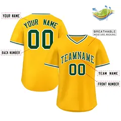 Yellow Green Classic Authentic Pullover Baseball Jersey 2