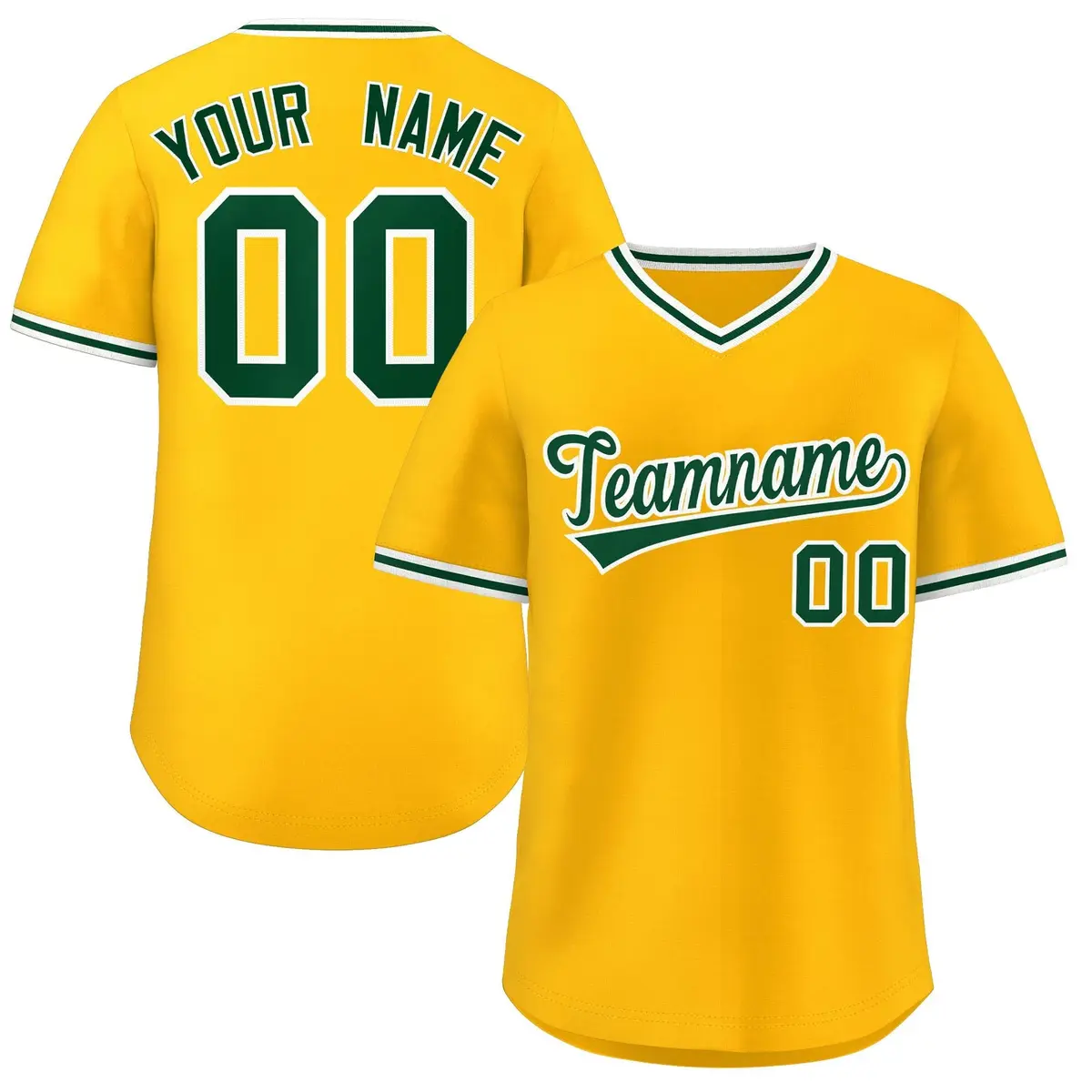 Yellow Green Classic Authentic Pullover Baseball Jersey