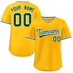 Yellow Green Classic Authentic Pullover Baseball Jersey 1