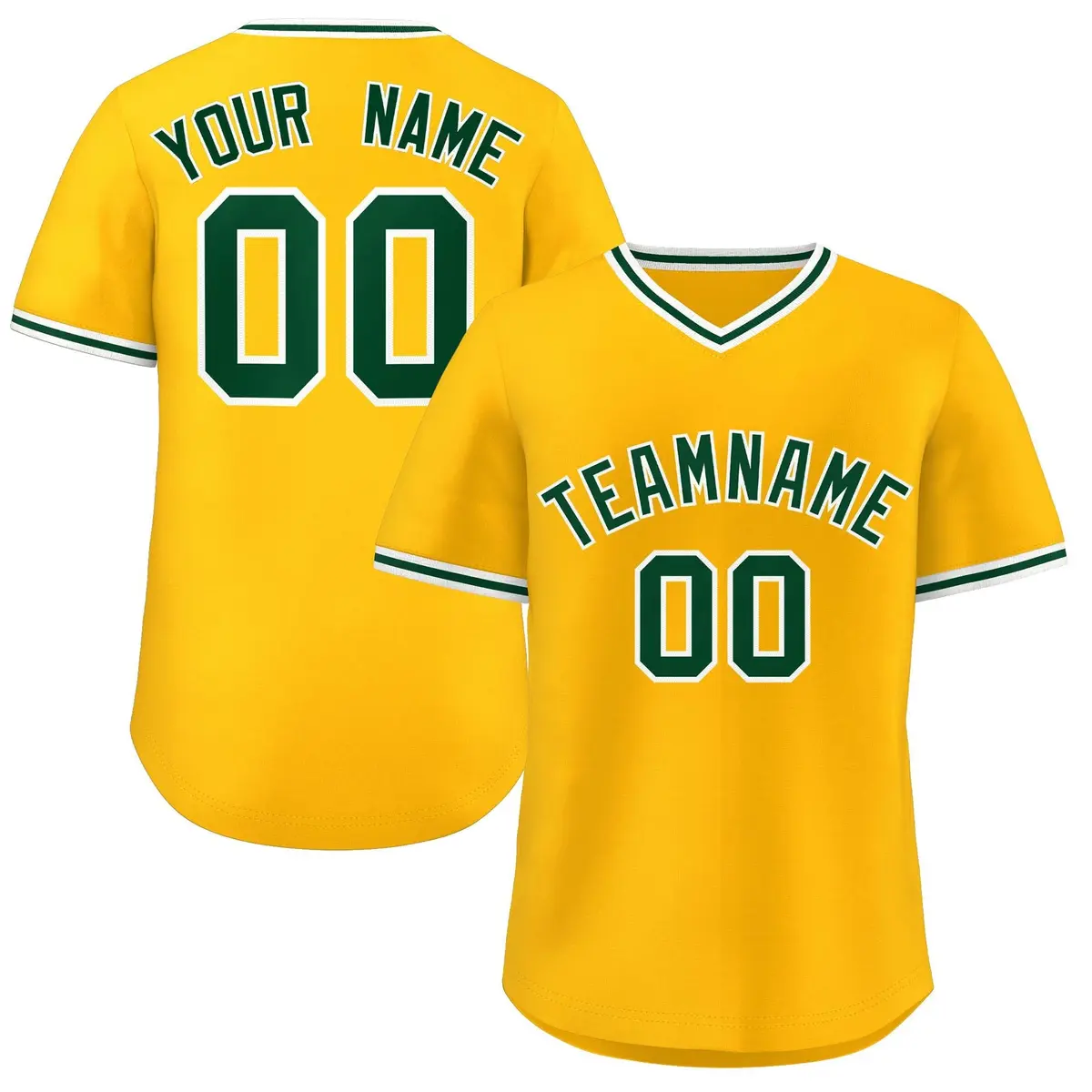 Yellow Green Classic Authentic Pullover Baseball Jersey