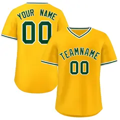 Yellow Green Classic Authentic Pullover Baseball Jersey 1