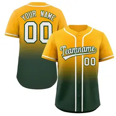 Yellow Green Gradient Fashion Baseball Jersey
