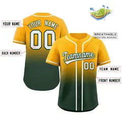 Yellow Green Gradient Fashion Baseball Jersey 2