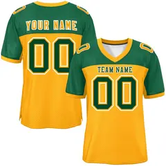 Yellow-Green Raglan Sleeves Football Jersey