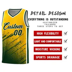 Yellow Green Splash Basketball Uniforms for Teams 2