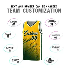 Yellow Green Splash Basketball Uniforms for Teams 4