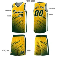 Yellow Green Splash Basketball Uniforms for Teams 5