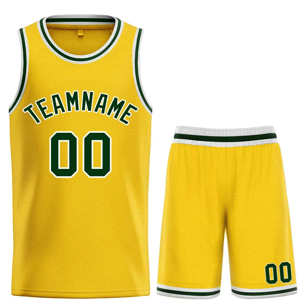 Yellow Green-White Bull Classic Sets Basketball Jersey