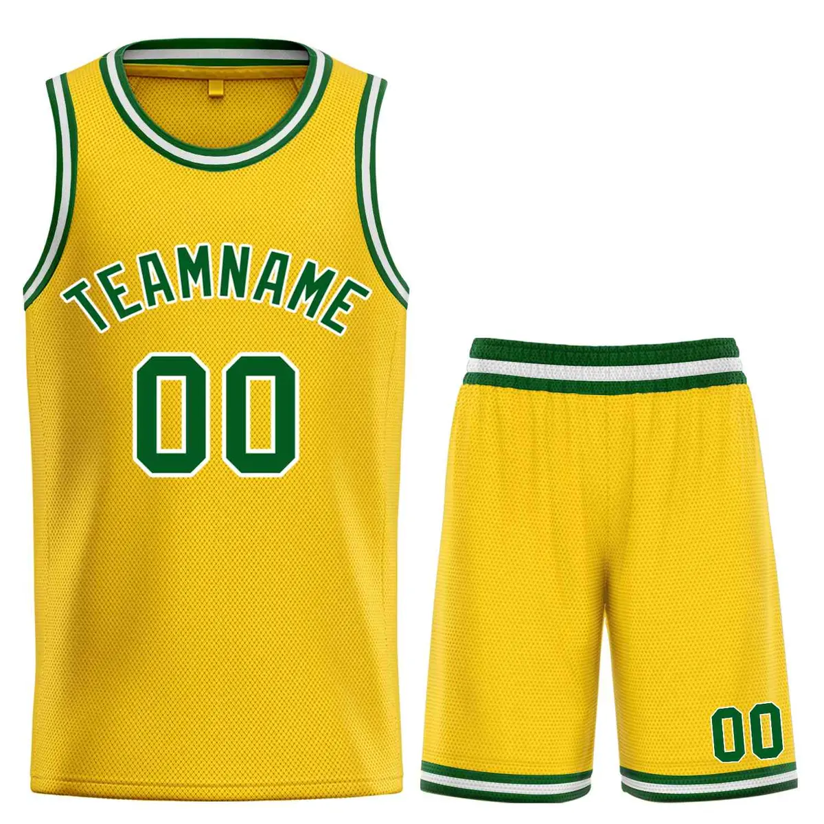 Yellow Green-White Bull Classic Sets Basketball Jersey