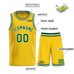 Yellow Green-White Bull Classic Sets Basketball Jersey 3