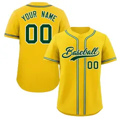 Yellow Green-White Classic Authentic Baseball Jersey