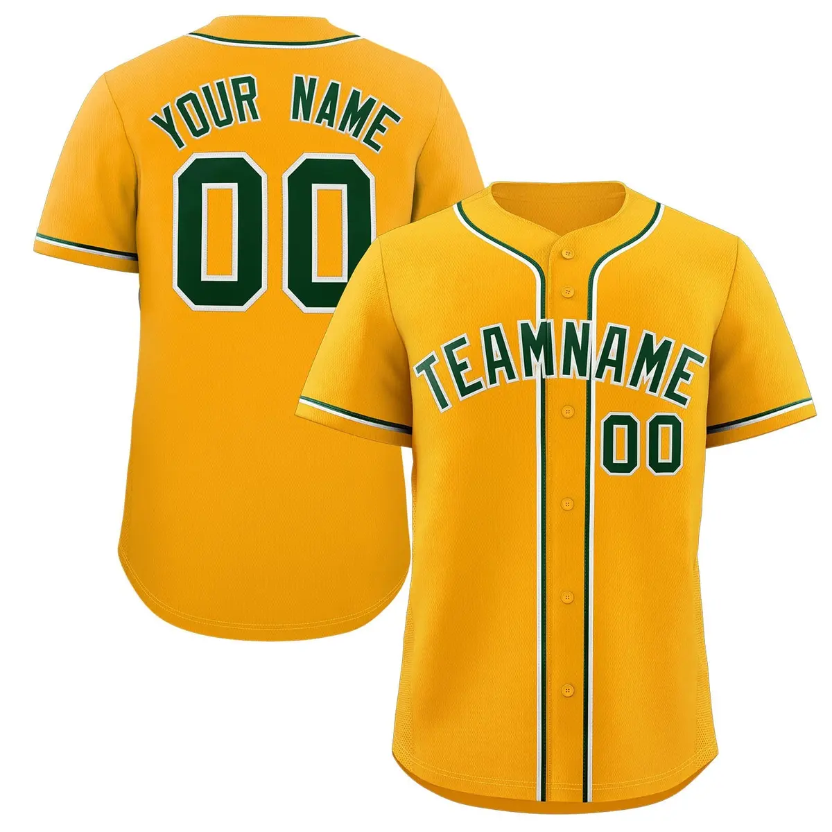 Yellow Green-White Classic Authentic Baseball Jersey