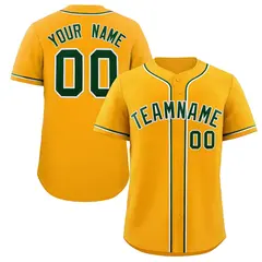 Yellow Green-White Classic Authentic Baseball Jersey