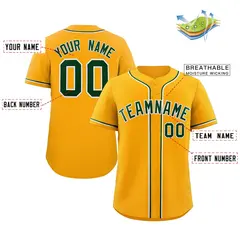 Yellow Green-White Classic Authentic Baseball Jersey 2