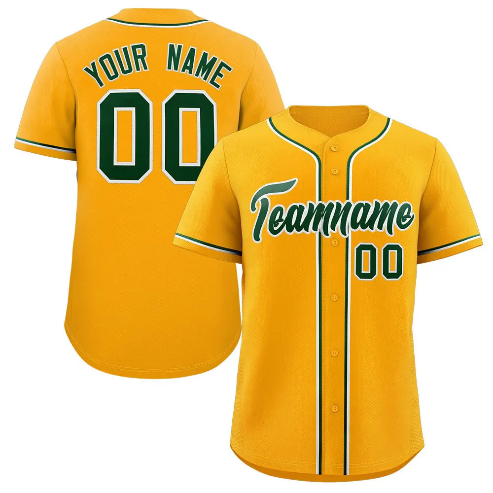 Yellow Green-White Classic Authentic Baseball Jersey