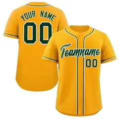 Yellow Green-White Classic Authentic Baseball Jersey