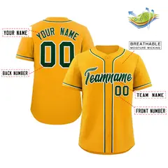 Yellow Green-White Classic Authentic Baseball Jersey 2