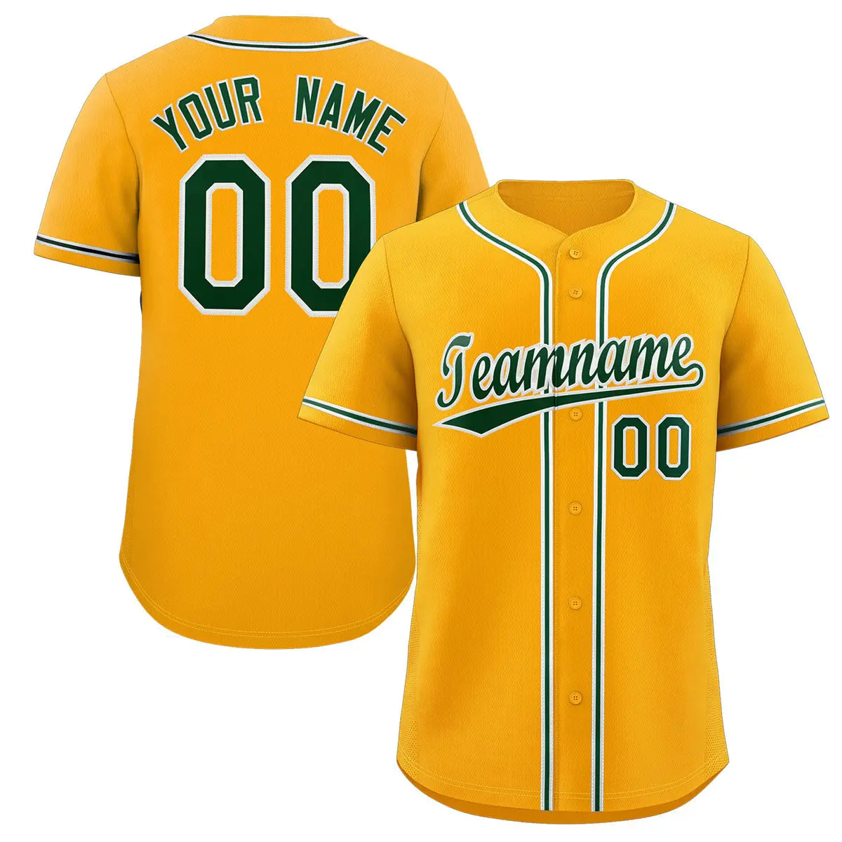 Yellow Green-White Classic Authentic Baseball Jersey