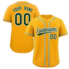 Yellow Green-White Classic Authentic Baseball Jersey