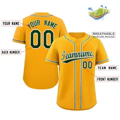 Yellow Green-White Classic Authentic Baseball Jersey 2