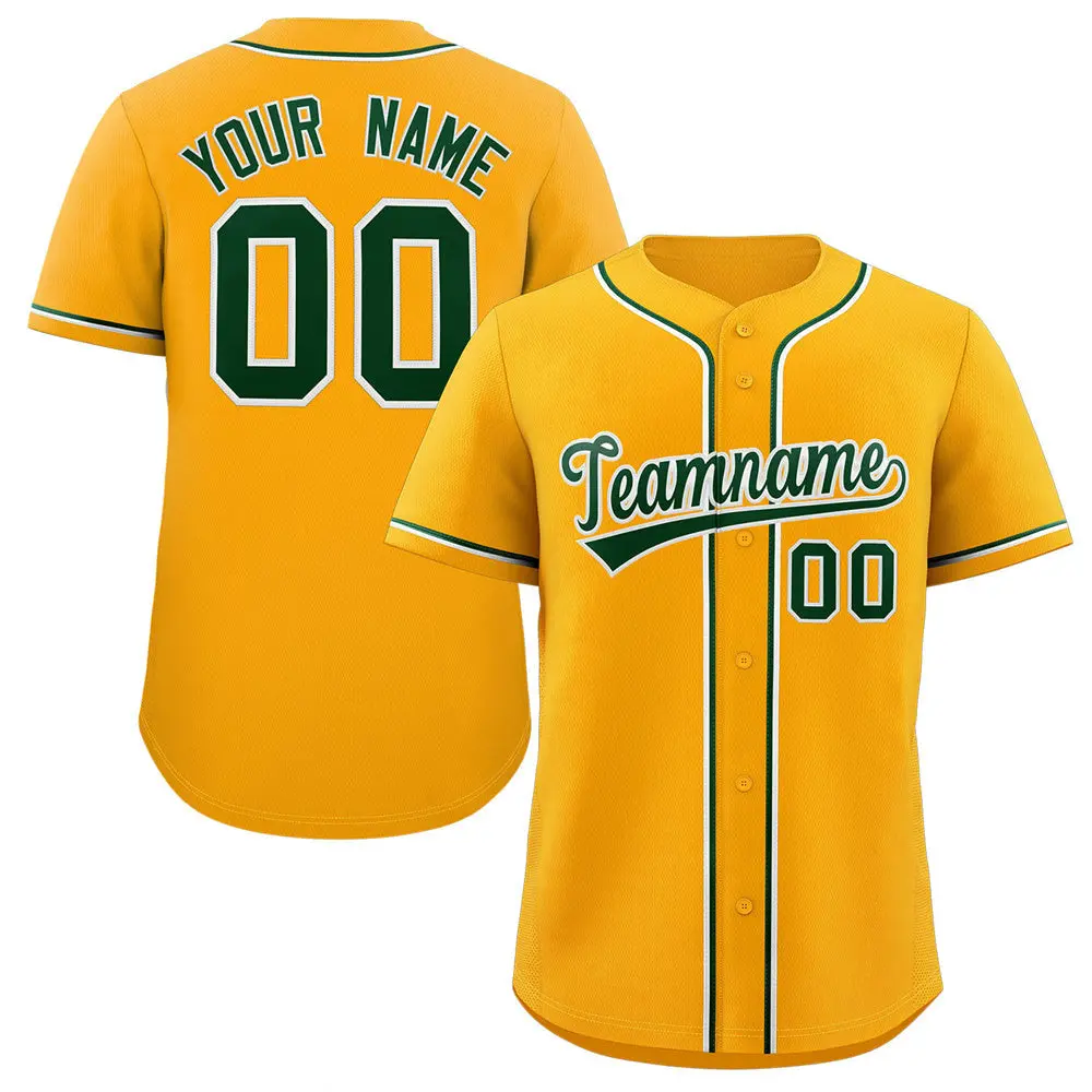 Yellow Green-White Classic Authentic Baseball Jersey