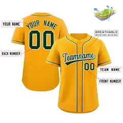 Yellow Green-White Classic Authentic Baseball Jersey 2