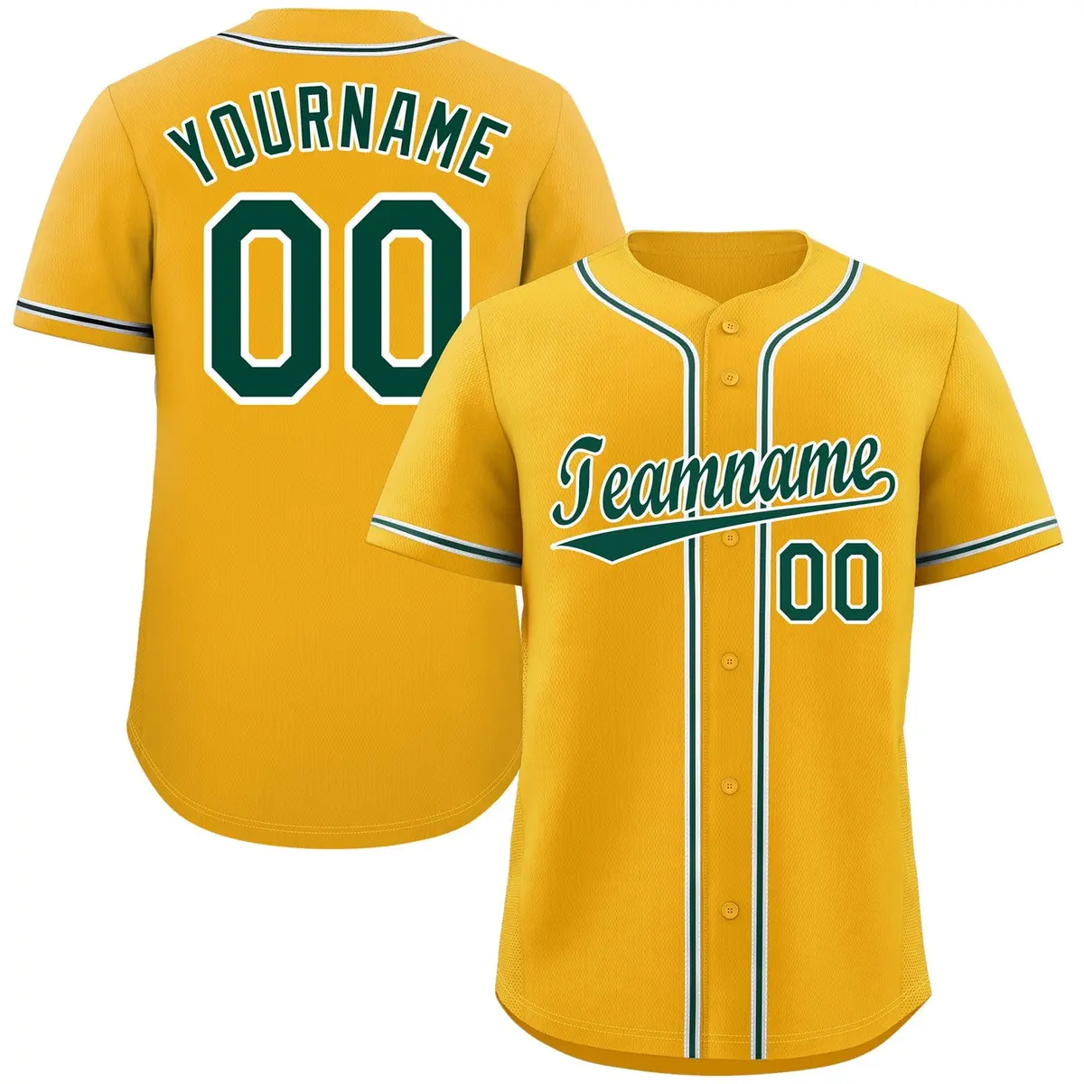 Yellow Green-White Classic Authentic Baseball Jersey