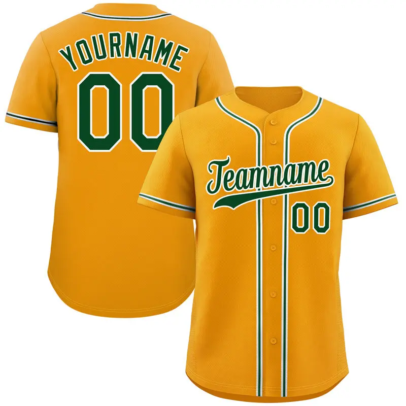 Yellow Green-White Hook Classic Authentic Baseball Jersey
