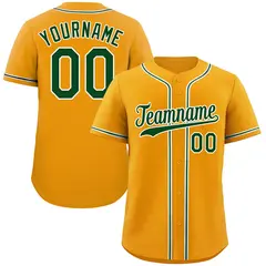 Yellow Green-White Hook Classic Authentic Baseball Jersey 1