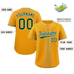Yellow Green-White Hook Classic Authentic Baseball Jersey 2