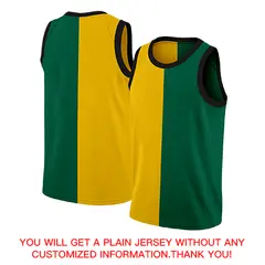 Yellow Green-White Split Fashion Tops Basketball Jersey 4
