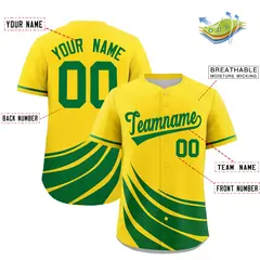 Yellow Kelly Green Graffiti Wind Mark Baseball Jersey 2