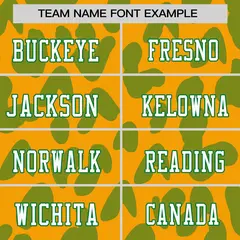 Yellow Kelly Green Raglan Sleeves Camo Football Jersey 3