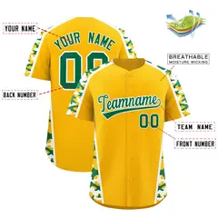 Yellow Kelly Green Side Camo Baseball Jersey 2