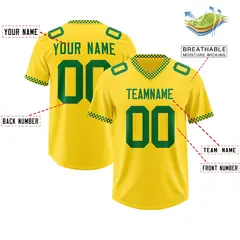 Yellow Kelly Green Square Neckline Classic Football Jersey 2