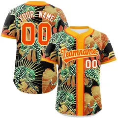 Yellow Leopard Graffiti Pattern Authentic Baseball Jersey